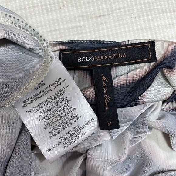 BCBGMAXAZRIA Tank Top Sleeveless Blouse Cream Pink Tie Size Medium - Picture 14 of 14